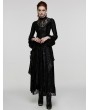 Punk Rave Black Gothic Floral Lace Multiple Layers Long Slim Fit Dress