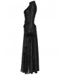 Punk Rave Black Gothic Floral Lace Multiple Layers Long Slim Fit Dress