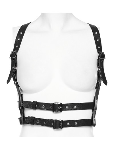 Punk Rave Black Gothic Punk Y-Shaped Back PU Leather Shoulder Harness