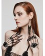 Punk Rave Black and Silver Gothic Tapered Tassel Nail Finger Bracelet