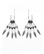 Punk Rave Black and Silver Gothic Tapered Tassel Nail Finger Bracelet