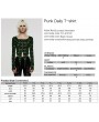 Punk Rave Black and Green Gothic Punk Daily Long Sleeve Irregular T-Shirt for Women