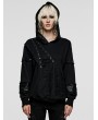 Punk Rave Black Gothic Daily Mesh Splice Pullover Hoodie for Women