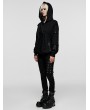 Punk Rave Black Gothic Daily Mesh Splice Pullover Hoodie for Women