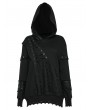 Punk Rave Black Gothic Daily Mesh Splice Pullover Hoodie for Women