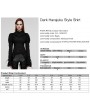 Punk Rave Black Gothic Dark Harajuku Style Slim Fit Shirt for Women