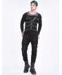 Devil Fashion Black Gothic Punk Multi-Buckle PU Leather Body Harness for Men