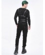 Devil Fashion Black Gothic Punk Multi-Buckle PU Leather Body Harness for Men