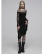 Punk Rave Black Gothic Drape Cut Multi Layered Fit Wrap Half Skirt