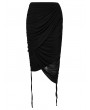 Punk Rave Black Gothic Drape Cut Multi Layered Fit Wrap Half Skirt