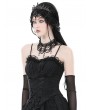 Dark in Love Black Vintage Gothic Princess Beaded Crown Headdress