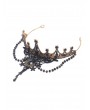 Dark in Love Black Vintage Gothic Princess Beaded Crown Headdress