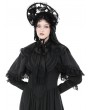 Dark in Love Black Gothic Court Bow Lace Trim Cape for Women