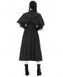 Dark in Love Black Gothic Court Bow Lace Trim Cape for Women