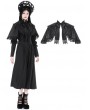 Dark in Love Black Gothic Court Bow Lace Trim Cape for Women