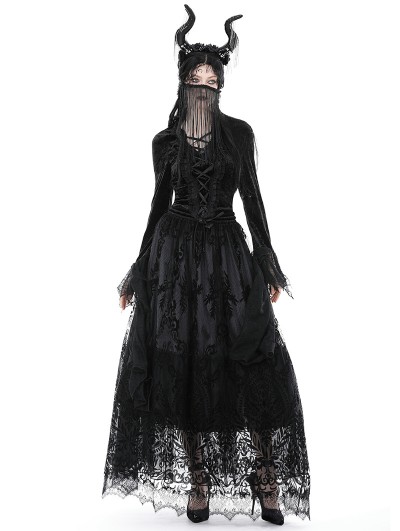 Dark Aesthetic Witchy Romantic Goth Velvet Dress Vintage Goth Dresses