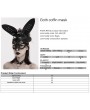 Punk Rave Black Gothic Faux Leather Lace Bunny Mask