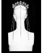 Punk Rave Silver Gothic Skull Rhinestones Chain Crown Headdress