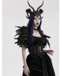 Punk Rave Black Gothic Glitter Flower Demon Horn Headwear