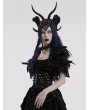 Punk Rave Black Gothic Glitter Flower Demon Horn Headwear