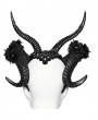 Punk Rave Black Gothic Glitter Flower Demon Horn Headwear