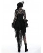 Dark in love Black Gothic Sexy Perspective Lace Petal Sleeve Top for Women