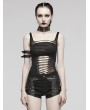 Punk Rave Black Gothic Punk Hollow Out Tank Top for Women