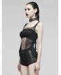 Punk Rave Black Gothic Punk Hollow Out Tank Top for Women