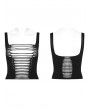 Punk Rave Black Gothic Punk Hollow Out Tank Top for Women