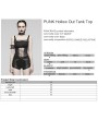 Punk Rave Black Gothic Punk Hollow Out Tank Top for Women