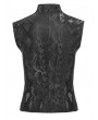 Punk Rave Black Gothic Punk Metal Eyelets Patterned Mesh Vest Top for Women