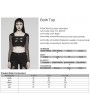 Punk Rave Black Gothic Punk Sexy Hollow Out Short Top for Women