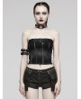 Punk Rave Black Gothic Sexy Printed Slim Fit Tube Top for Women