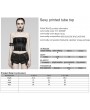 Punk Rave Black Gothic Sexy Printed Slim Fit Tube Top for Women