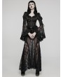 Punk Rave Black Gothic Gorgeous Palace Lace Flared Sleeve Shirt for Women