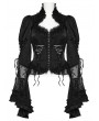 Punk Rave Black Gothic Gorgeous Palace Lace Flared Sleeve Shirt for Women