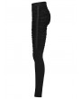Punk Rave Black Gothic Punk Knitted Pleated Slim Pants for Women