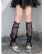 Black Gothic Lolita Puffed Mesh Leg Sleeves Socks