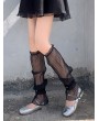 Black Gothic Lolita Puffed Mesh Leg Sleeves Socks