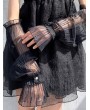 Black Gothic Lolita Puffed Mesh Leg Sleeves Socks