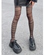 Black Gothic Sexy Sheer Horizontal Striped Fashion Tights