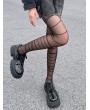 Black Gothic Sexy Sheer Horizontal Striped Fashion Tights