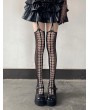 Black Gothic Grunge Hollow Out Fishnet Suspender Tights