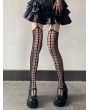 Black Gothic Grunge Hollow Out Fishnet Suspender Tights