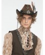 Devil Fashion Brown Steampunk Cowboy Feather Hat for Men