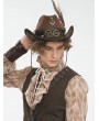 Devil Fashion Brown Steampunk Cowboy Feather Hat for Men