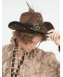 Devil Fashion Brown Steampunk Cowboy Feather Hat for Men