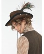 Devil Fashion Brown Steampunk Cowboy Feather Hat for Men