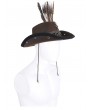 Devil Fashion Brown Steampunk Cowboy Feather Hat for Men