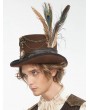 Devil Fashion Brown Steampunk Rolled Brim Top Hat for Men